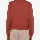 Felpa con logo a maniche lunghe in rosso mattone Adidas by stella mc  cartney - donna 