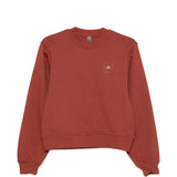 Felpa con logo a maniche lunghe in rosso mattone Adidas by stella mc  cartney - donna 