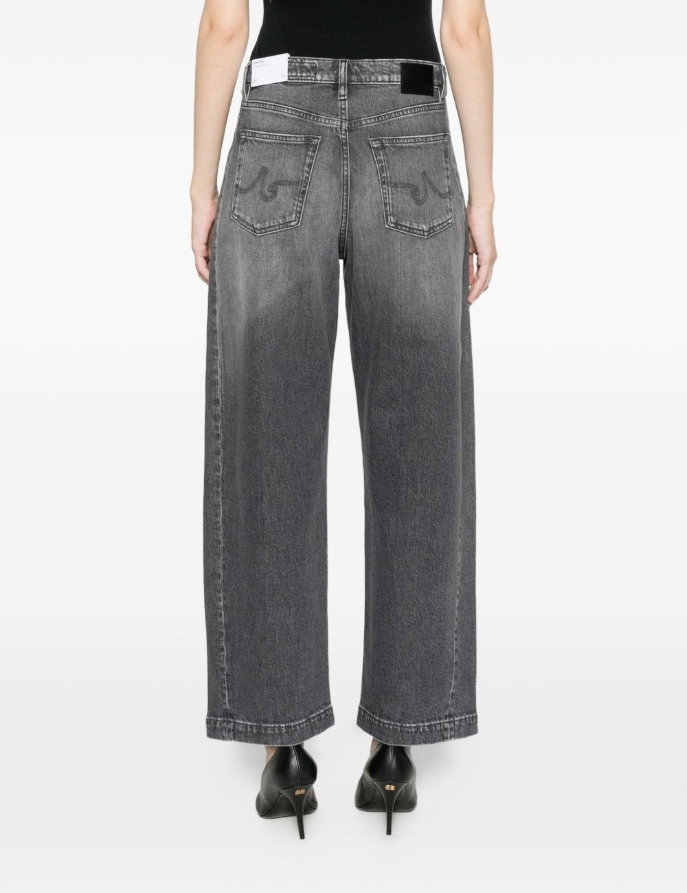 Jeans con toppa e logo Hattie in grigio Ag jeans - donna 