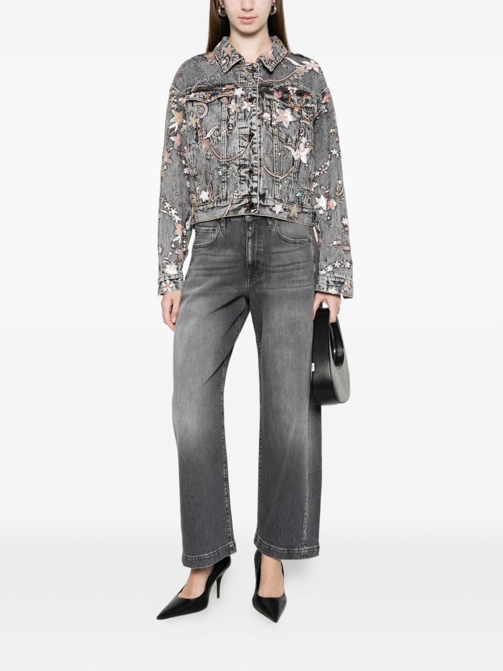 Jeans con toppa e logo Hattie in grigio Ag jeans - donna 