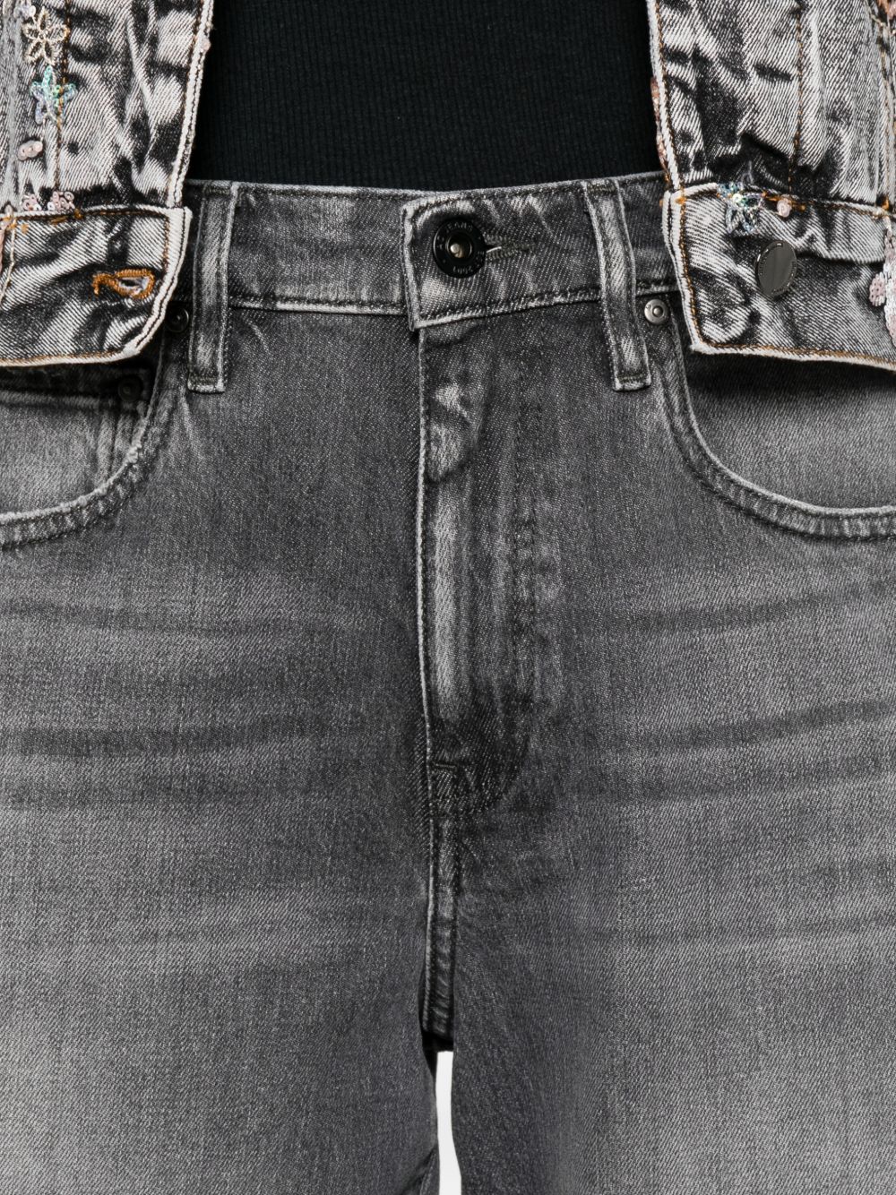 Jeans con toppa e logo Hattie in grigio Ag jeans - donna 