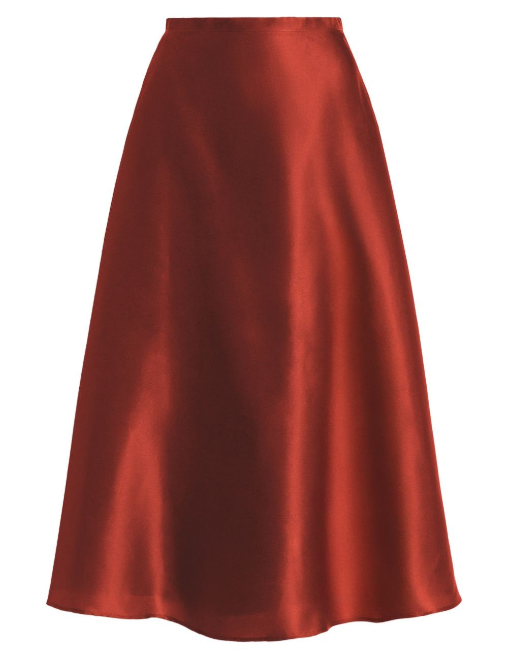 Gonna midi in seta in rosso Alberta Ferretti - donna 