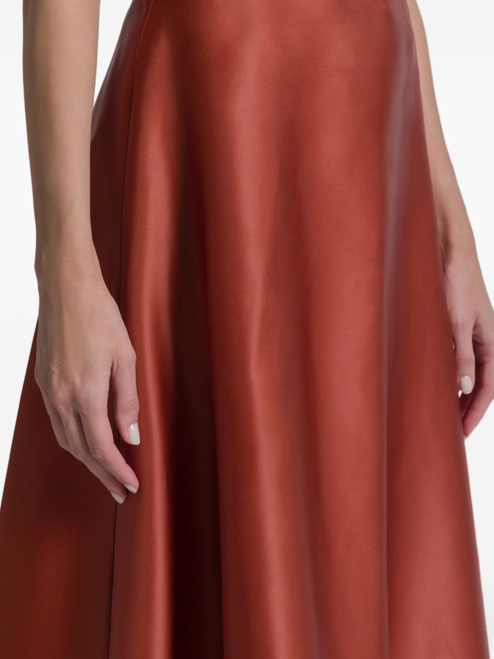 Gonna midi in seta in rosso Alberta Ferretti - donna 