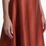 Gonna midi in seta in rosso Alberta Ferretti - donna 