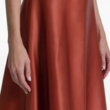 Gonna midi in seta in rosso Alberta Ferretti - donna 