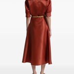 Gonna midi in seta in rosso Alberta Ferretti - donna 