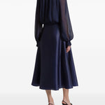 Gonna midi in seta in blu Alberta Ferretti - donna 