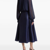 Gonna midi in seta in blu Alberta Ferretti - donna 