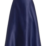 Gonna midi in seta in blu Alberta Ferretti - donna 