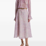 Gonna midi a fiori in viola Alberta Ferretti - donna 