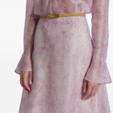 Gonna midi a fiori in viola Alberta Ferretti - donna 