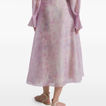 Gonna midi a fiori in viola Alberta Ferretti - donna 