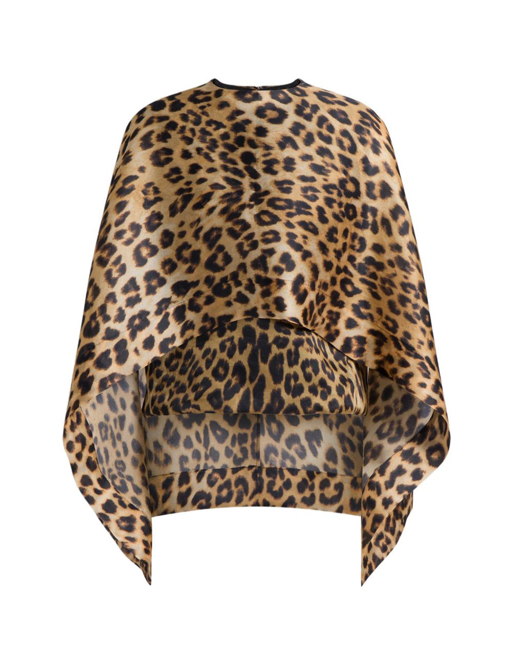 blusa a strati con stampa leopardata in marrone Alberta ferretti - donna 