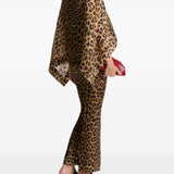 blusa a strati con stampa leopardata in marrone Alberta ferretti - donna 