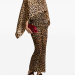 blusa a strati con stampa leopardata in marrone Alberta ferretti - donna 