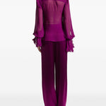 Blusa in seta con ruches viola Alberta Ferretti - donna 
