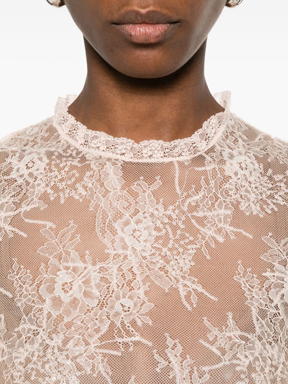 Top in pizzo rosa Alberta Ferretti - donna 