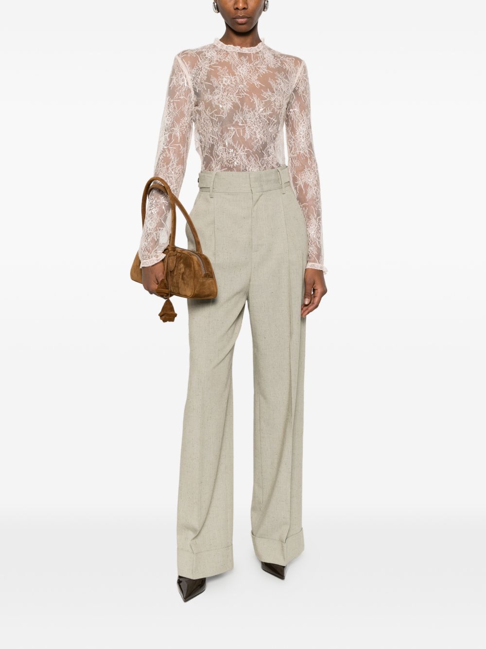 Top in pizzo rosa Alberta Ferretti - donna 