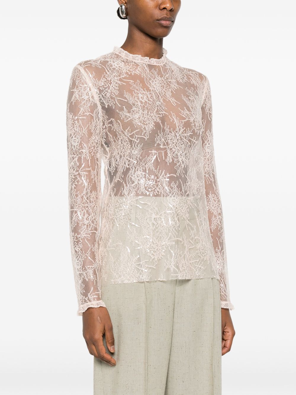 Top in pizzo rosa Alberta Ferretti - donna 