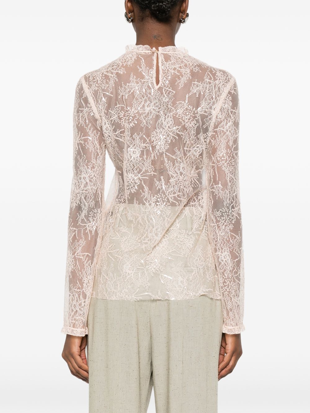 Top in pizzo rosa Alberta Ferretti - donna 