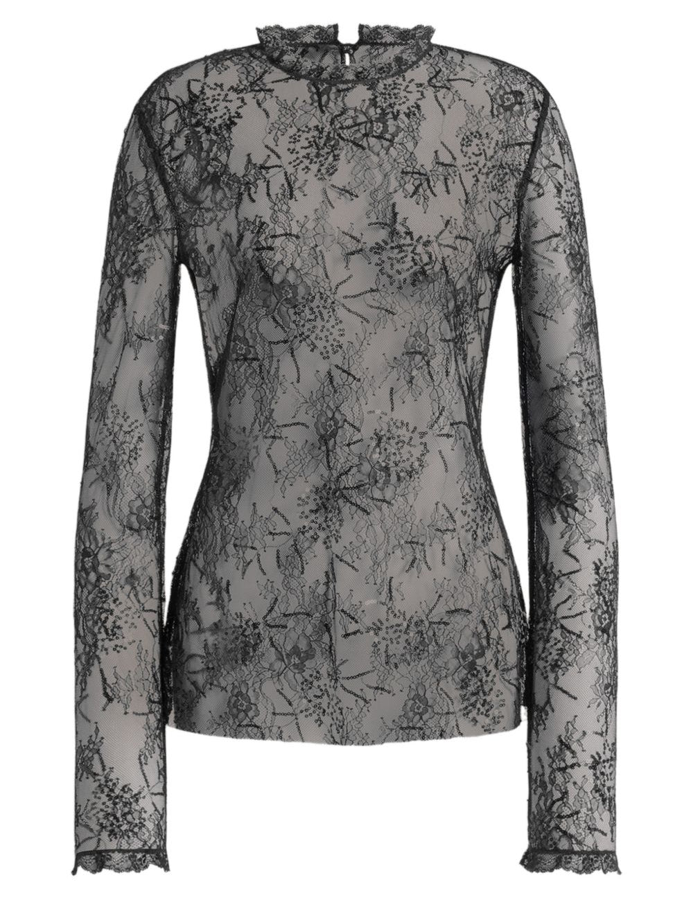Top in pizzo nero Alberta Ferretti - donna 