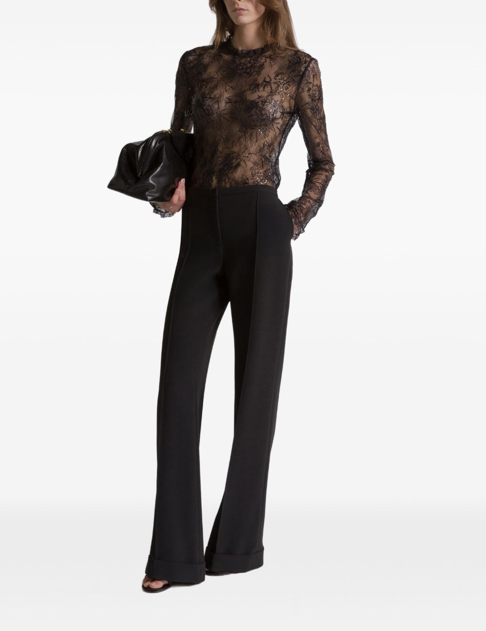 Top in pizzo nero Alberta Ferretti - donna 