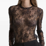 Top in pizzo nero Alberta Ferretti - donna 