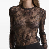 Top in pizzo nero Alberta Ferretti - donna 