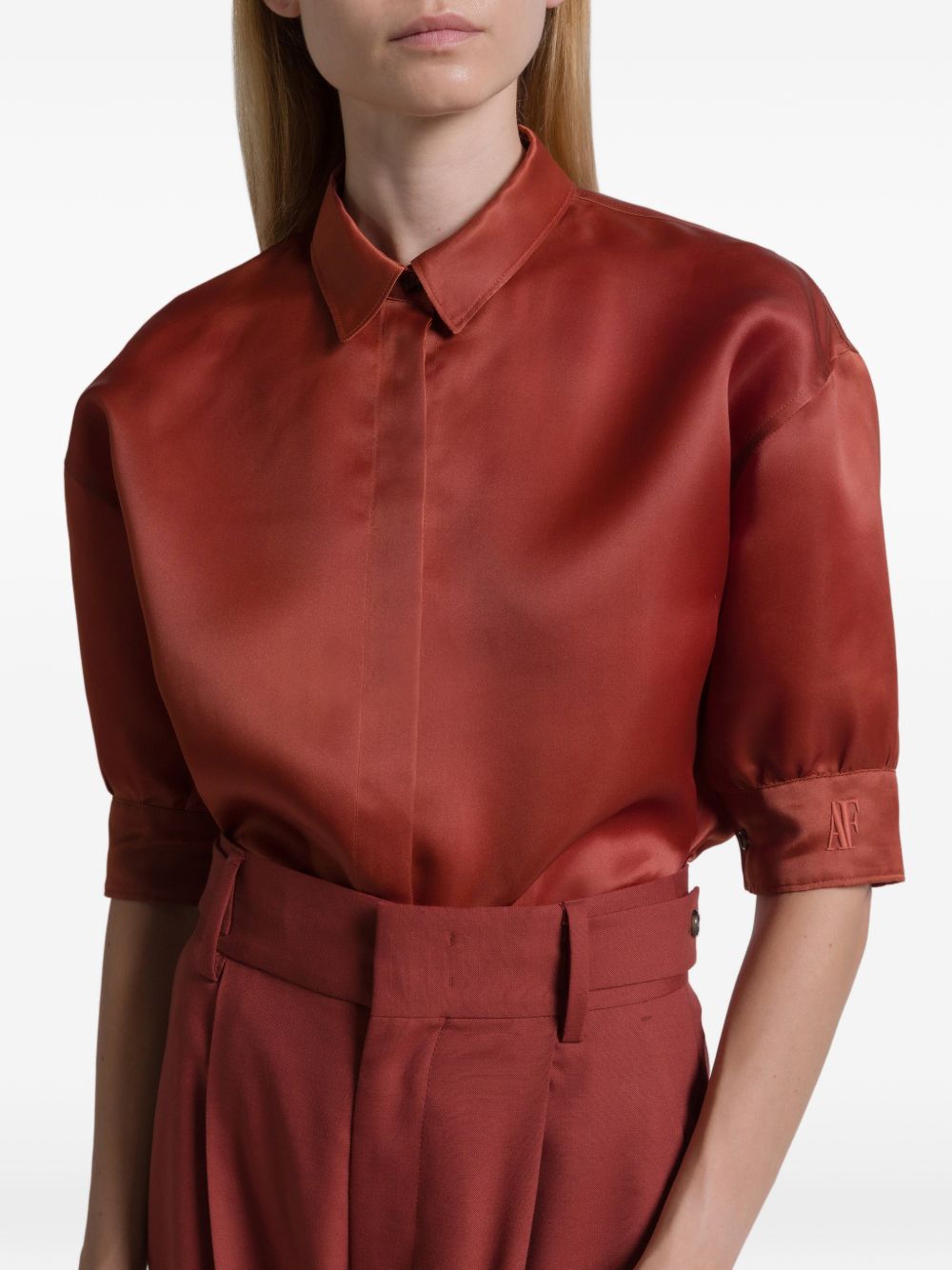 Camicia con bottoni in rosso Alberta Ferretti - donna 