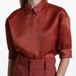 Camicia con bottoni in rosso Alberta Ferretti - donna 