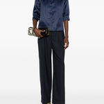 Camicia a maniche corte in blu Alberta Ferretti - donna 