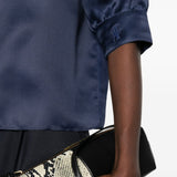 Camicia a maniche corte in blu Alberta Ferretti - donna 