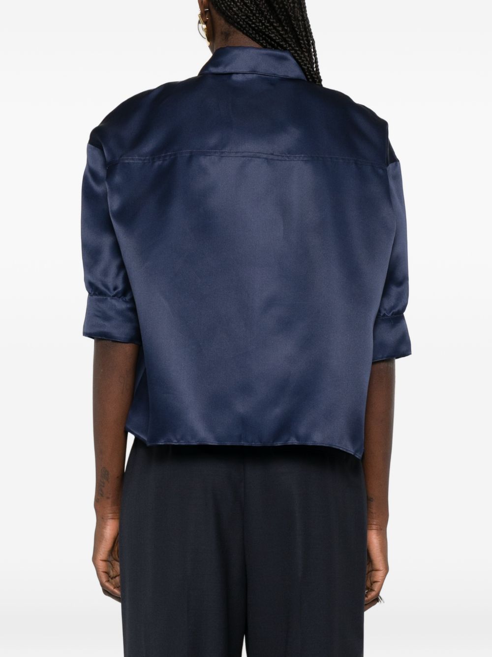 Camicia a maniche corte in blu Alberta Ferretti - donna 
