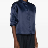 Camicia a maniche corte in blu Alberta Ferretti - donna 