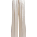 Pantaloni a gamba larga satinati in avorio Alberta ferretti - donna 