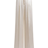 Pantaloni a gamba larga satinati in avorio Alberta ferretti - donna 