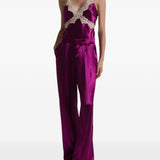 Pantaloni a gamba larga satinati in viola Alberta ferretti - donna 