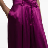 Pantaloni a gamba larga satinati in viola Alberta ferretti - donna 