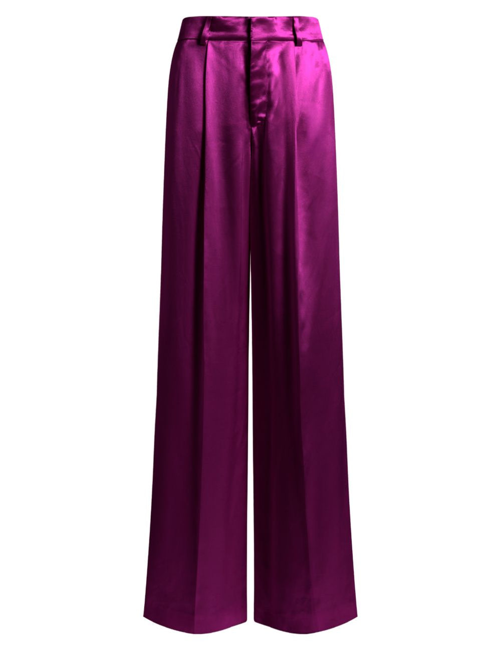 Pantaloni a gamba larga satinati in viola Alberta ferretti - donna 