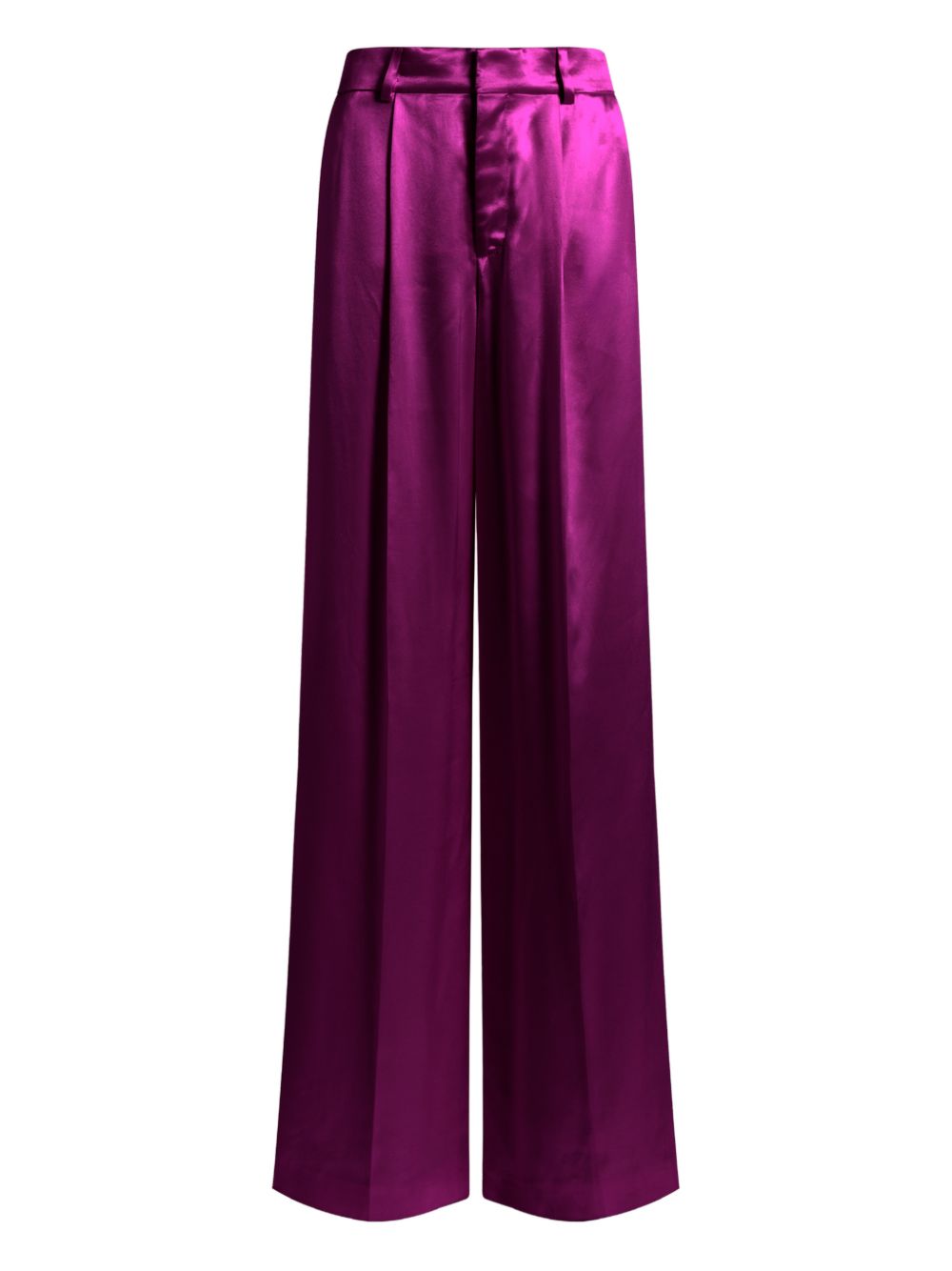 Pantaloni a gamba larga satinati in viola Alberta ferretti - donna 
