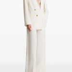 Pantaloni a gamba ampa in avorio Alberta Ferretti - donna 