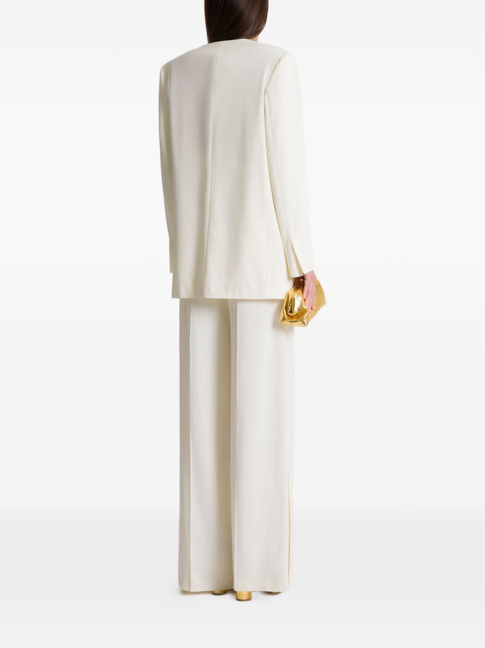 Pantaloni a gamba ampa in avorio Alberta Ferretti - donna 