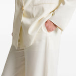 Pantaloni a gamba ampa in avorio Alberta Ferretti - donna 