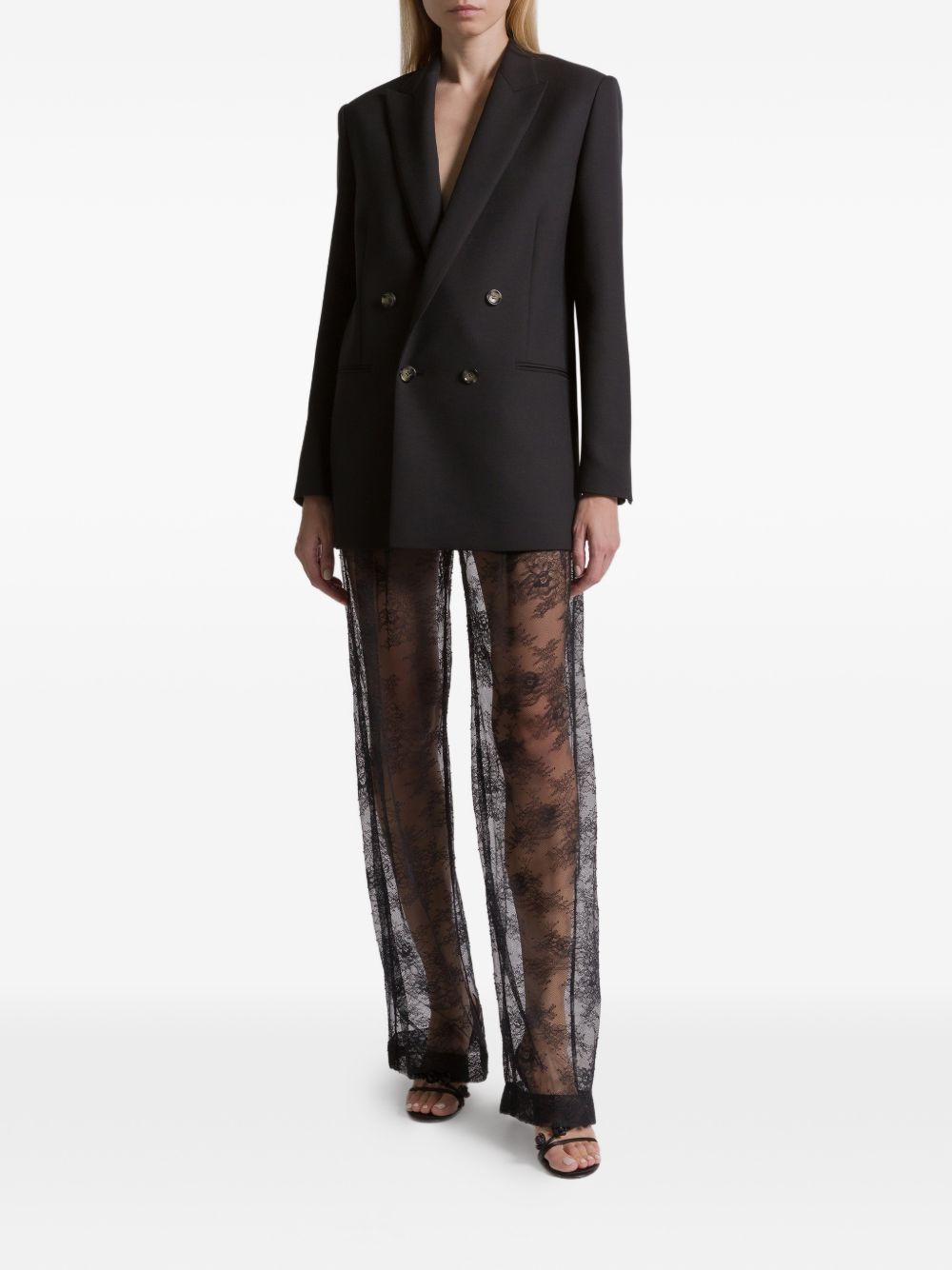 Pantaloni in pizzo in nero Alberta ferretti - donna 