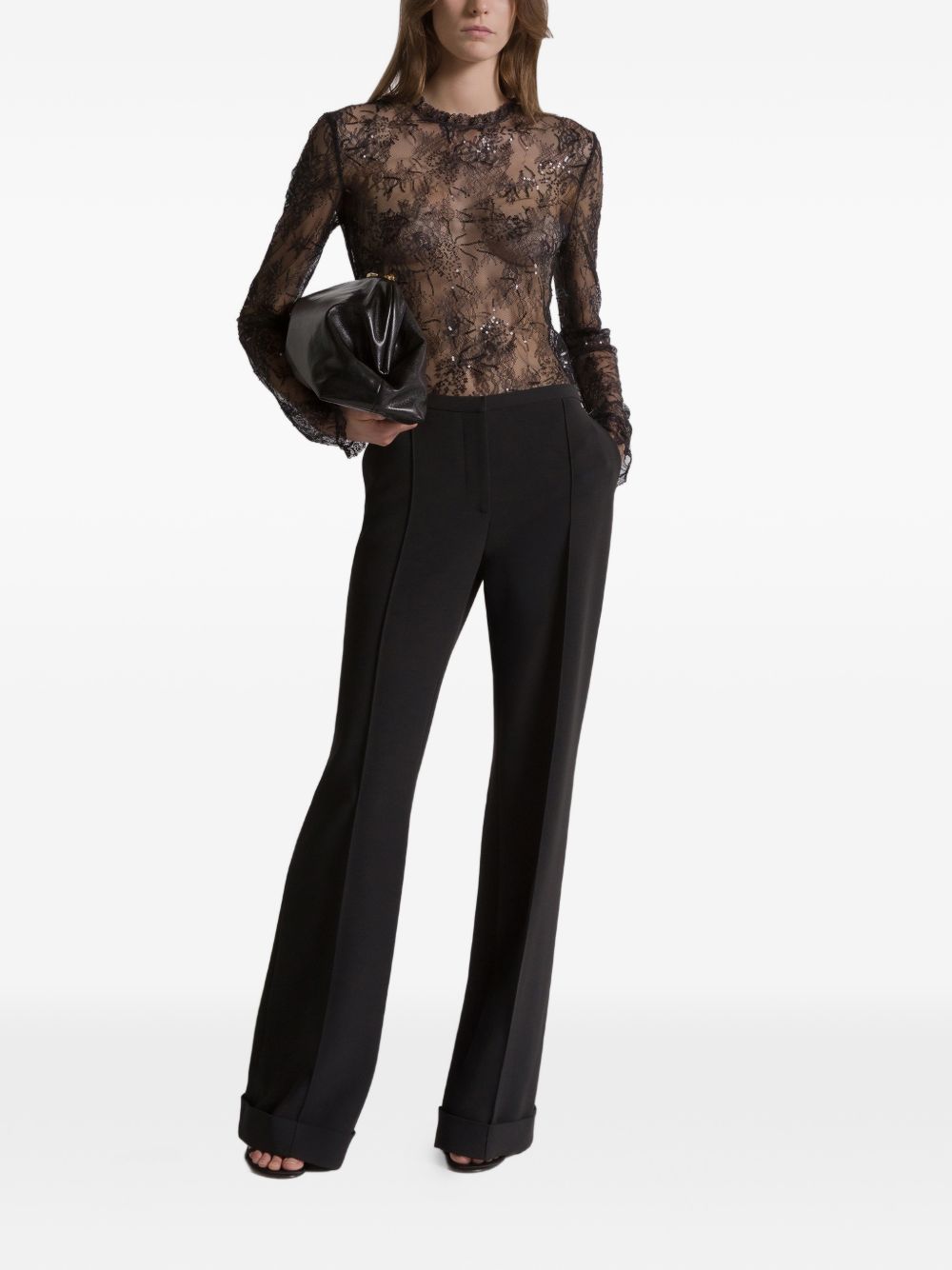 Pantaloni con piega stirata in nero Alberta ferretti - donna 