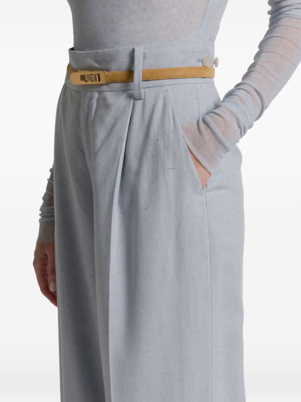 Pantaloni con piega stirata in celeste Alberta ferretti - donna 