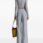 Pantaloni con piega stirata in celeste Alberta ferretti - donna 