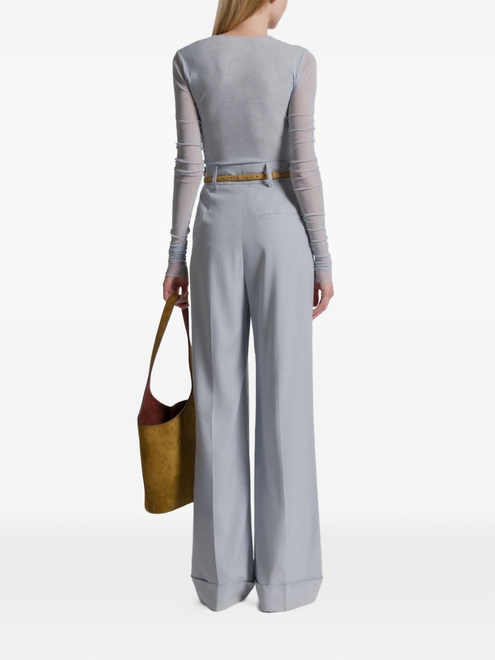 Pantaloni con piega stirata in celeste Alberta ferretti - donna 