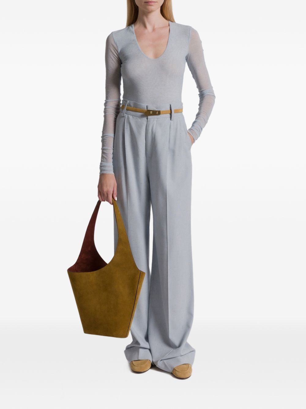 Pantaloni con piega stirata in celeste Alberta ferretti - donna 