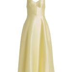 Abito midi con spalline sottili in giallo 